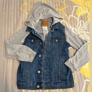 Levi's Kids Blue Denim Jacket with Gray Sleeves